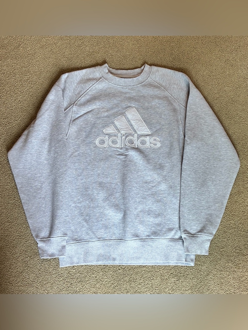 Vintage Adidas Athletic Sweatshirt Mens Medium Gray Long Sleeve Embroidered Y2K